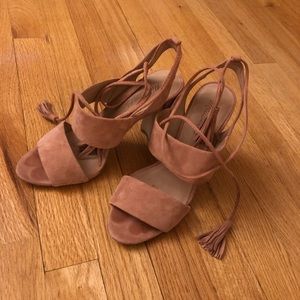 Women’s Madewell Heels, Tassle Ankle Wraps.